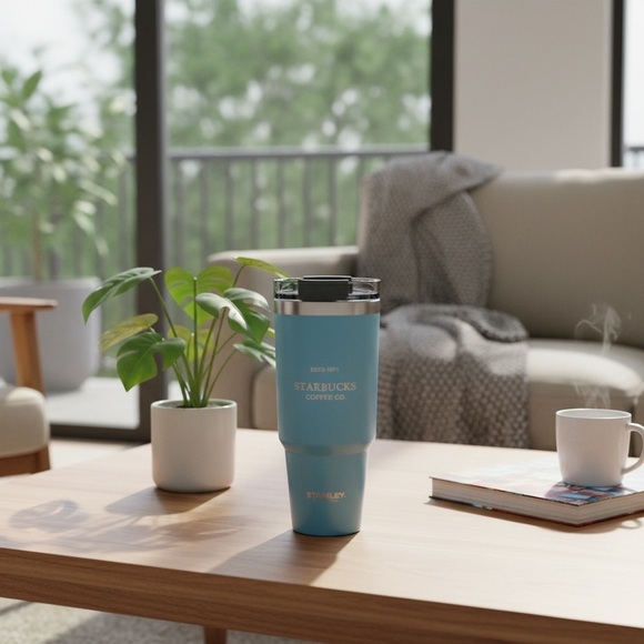 Starbucks Other - Starbucks Light Blue Stainless-Trim Travel Tumbler​